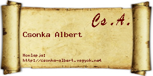 Csonka Albert névjegykártya