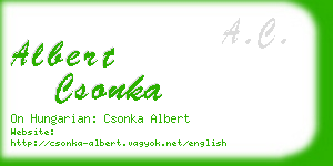 albert csonka business card